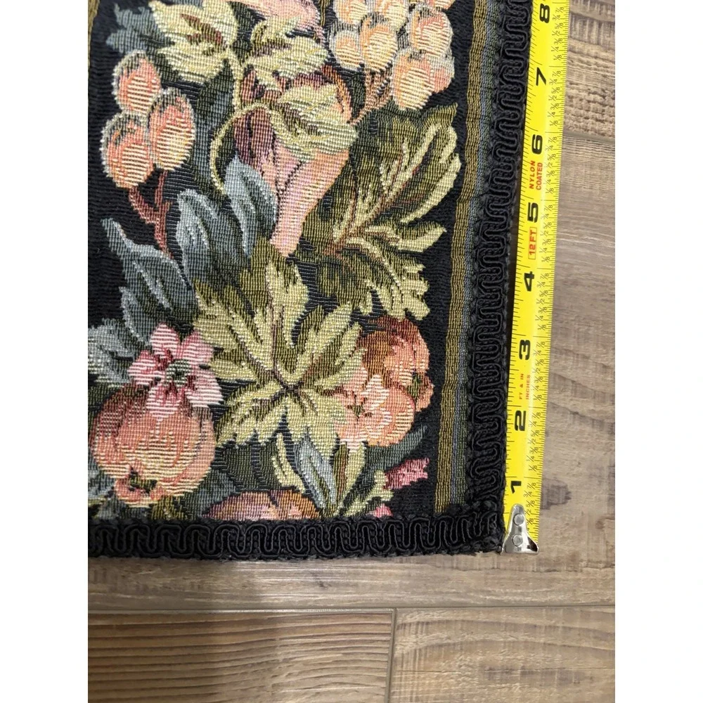 Vintage Scalloped Floral/Fruit Blend Table Runner 48 x 12 in, cottage core